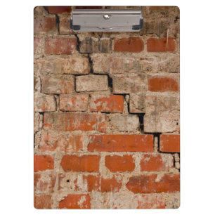 Cracked brick wall clipboard