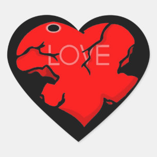 Cracked + Broken Heart Heart Sticker