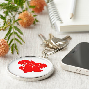 Cracked + Broken Heart Key Ring