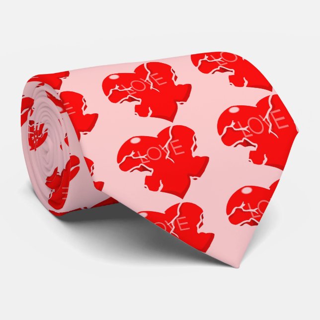 Cracked + Broken Heart Tie (Rolled)