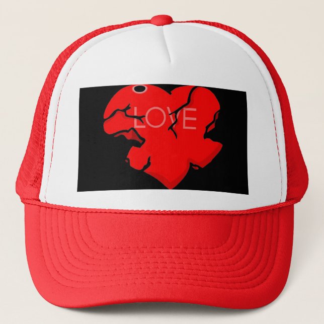 Cracked + Broken Heart Trucker Hat (Front)