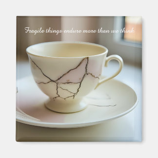cracked broken teacup inspirational Magnet