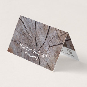 Cracked Brown Wood Loyalty Business Card