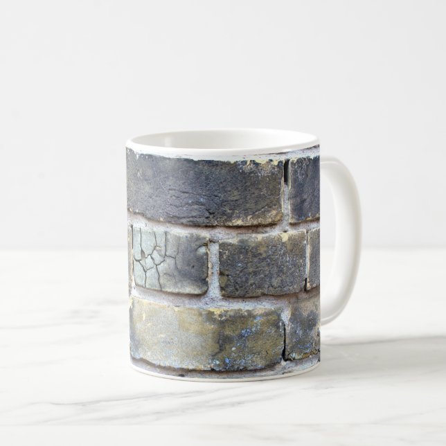 Cracked Crumbling Soft grunge Brick Wall Coffee Mug (Front Right)