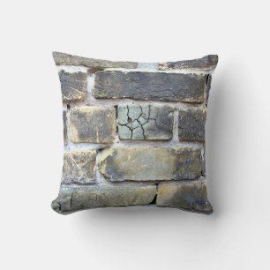 Cracked Crumbling Soft Grunge Brick Wall Cushion