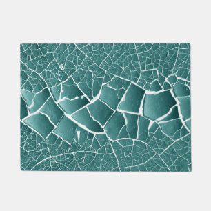 Cracked Dried Mud - Teal Green Coloured Doormat