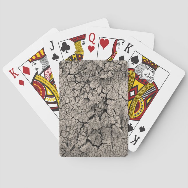 Cracked Earth Funny Cool Texture Playing Cards (Back)