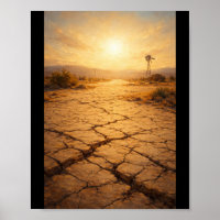 Cracked earth under intense sunlight