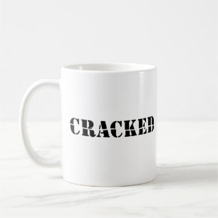 Cracked Expressive Typography Fun Black and White Coffee Mug