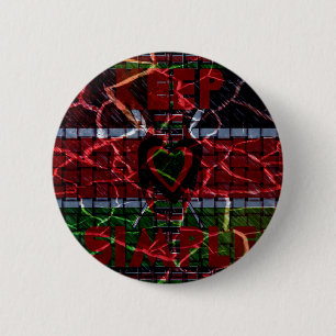 Cracked Flag: Keep It Simple - Kenyan Resilience 6 Cm Round Badge