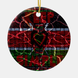 Cracked Flag: Keep It Simple - Kenyan Resilience Ceramic Tree Decoration