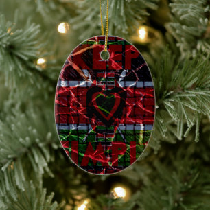Cracked Flag: Keep It Simple - Kenyan Resilience Ceramic Tree Decoration