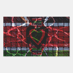 Cracked Flag: Keep It Simple - Kenyan Resilience  Rectangular Sticker