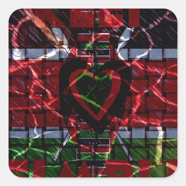 Cracked Flag: Keep It Simple - Kenyan Resilience  Square Sticker (Front)