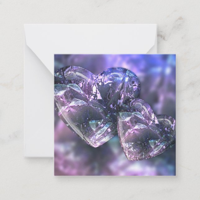Cracked Glass Hearts Card (Front)