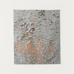 Cracked gray wall paint tapestry