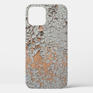 Cracked grey wall paint iPhone 12 case