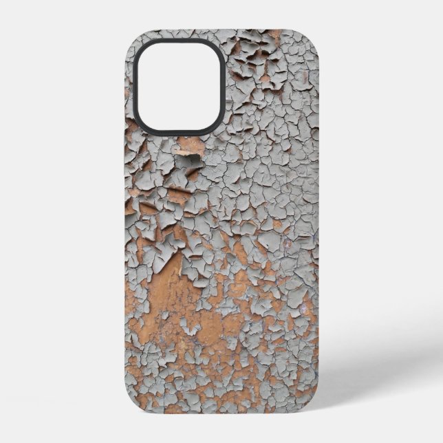 Cracked grey wall paint iPhone case (Back)