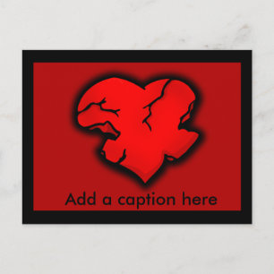 Cracked Heart Anti Valentine to Customise Holiday Postcard