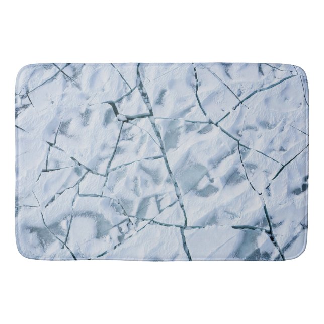Cracked Ice Surface (Style 1) Oil Painting Bath Mat (Front)
