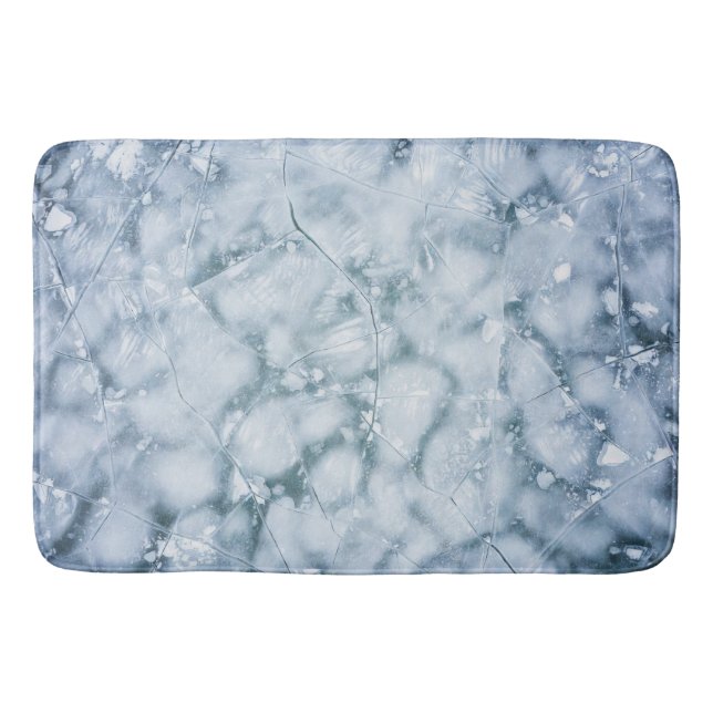 Cracked Ice Surface (Style 2) Oil Painting Bath Mat (Front)