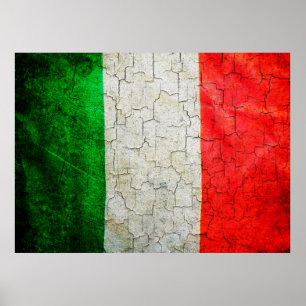 Cracked Italy flag Poster
