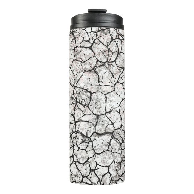 Cracked Marble Digital Pattern Thermal Tumbler (Front)