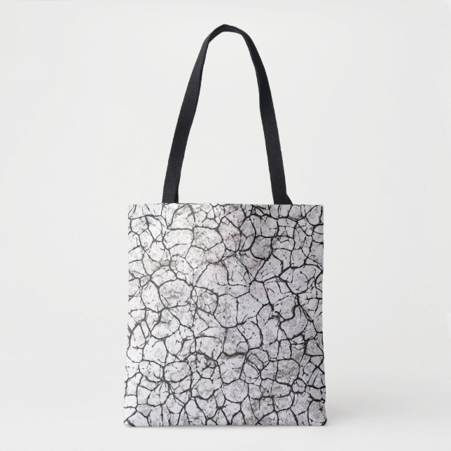 Cracked Marble Digital Pattern Tote Bag (Front)