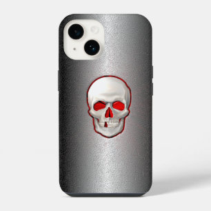 Cracked Metal - 3D Glowing Skull Inlay iPhone 14 Case