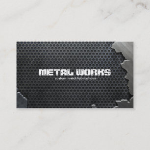 Cracked Metal and Mesh Business Card
