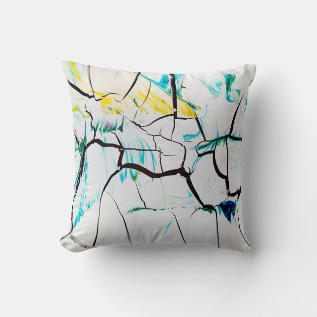Cracked Multi-Colour Acrylic Pieces Cushion (Front)