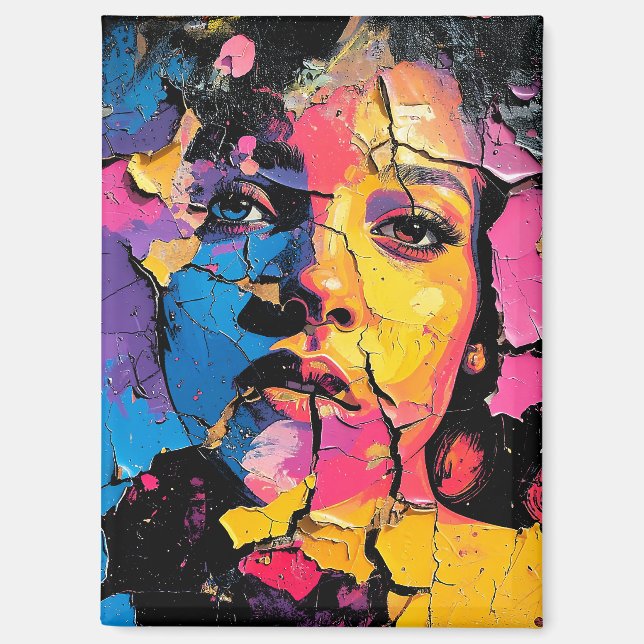 Cracked Paint Mural Beauty Skin Deep Magnet (Front)
