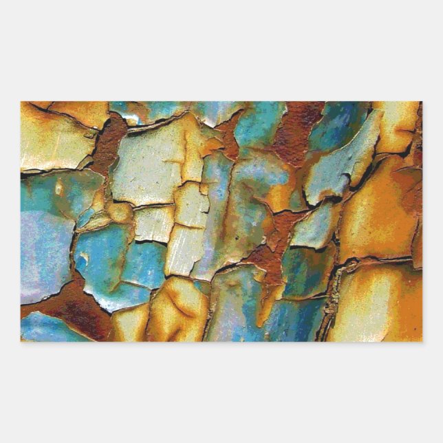 Cracked Paint Rectangular Sticker (Front)