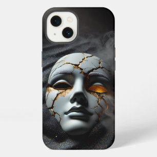 Cracked Porcelain Mask Dark iPhone 13 Tough Case