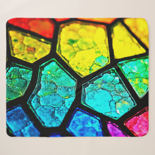 Cracked Rainbow Stained Glass Art Sherpa Blanket