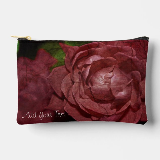 Cracked Red Rose by Shirley Taylor Accessory Pouch (Front)