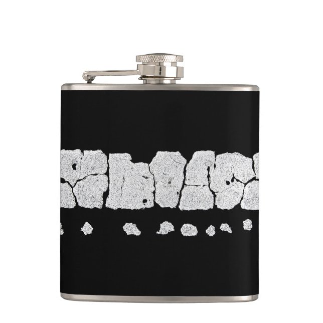 Cracked Road Paint Hip Flask (Front)