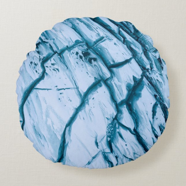 Cracked rock formation illustration round cushion (Front)