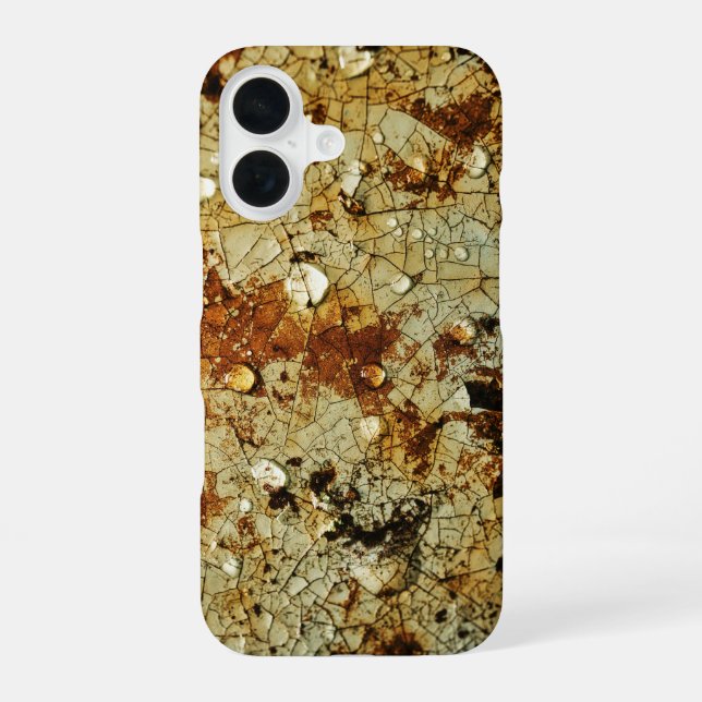 Cracked Rusty Metal Surface iPhone 16 Case (Back)