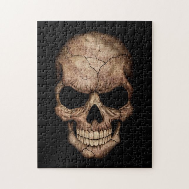 Cracked Skull Emerging From Darkness Jigsaw Puzzle (Vertical)