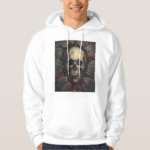Cracked Skull Horror Art Hoodie
