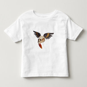 Cracked Skull with Wings and Feather Toddler T-Shirt