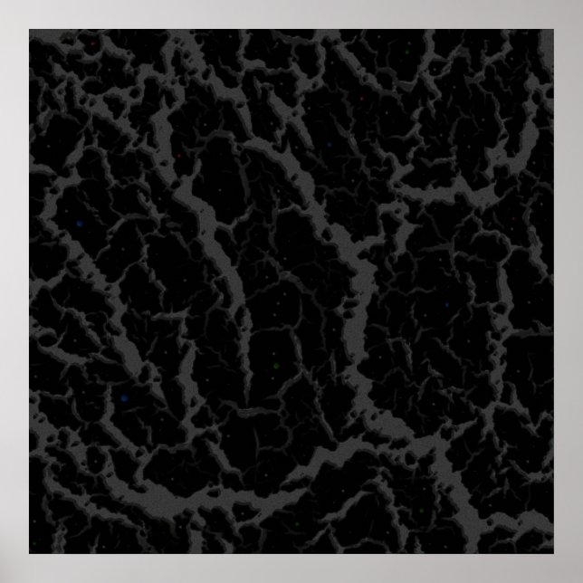 Cracked Space Lava - Black Poster (Front)