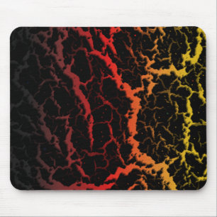 Cracked Space Lava - Black/Red/Gold Mouse Pad