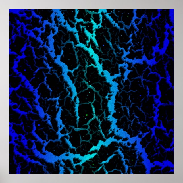 Cracked Space Lava - Blue/Cyan Poster (Front)