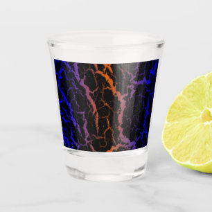 Cracked Space Lava - Blue/Orange Shot Glass