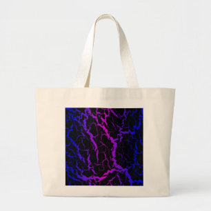 Cracked Space Lava - Blue/Pink Large Tote Bag