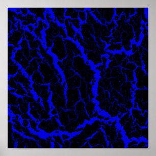 Cracked Space Lava - Blue Poster