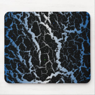 Cracked Space Lava - Blue/White Mouse Pad