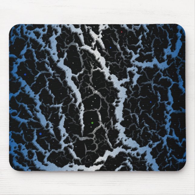 Cracked Space Lava - Blue/White Mouse Pad (Front)